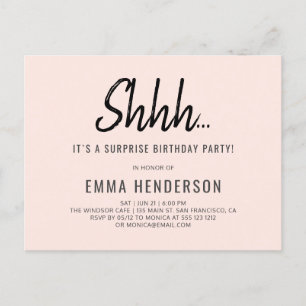 Modern Simple Überraschung Geburtstag Einladungspostkarte
