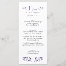 Modern Simple Ultra Violet Menu Cards