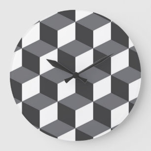 Modern, simple, urban architectural cubes pattern große wanduhr