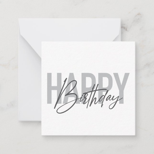 Modern, simple, urban, cool Happy Birthday Mitteilungskarte (Vorderseite)