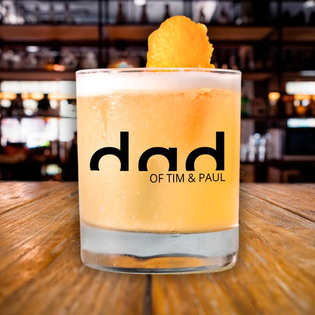 Modern Simple Vater typography Whiskyglas (whiskey glass for dad)