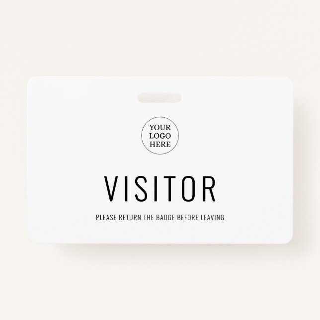 Modern Simple Visitenpass Company Logo Ausweis (Vorderseite)