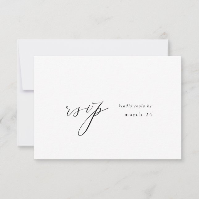 Modern Simple w Meal UAWG RSVP Karte (Vorderseite)