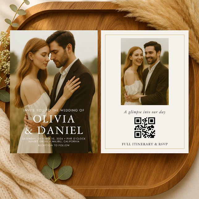 Modern Simple Wedding Photo  Einladung (Von Creator hochgeladen)