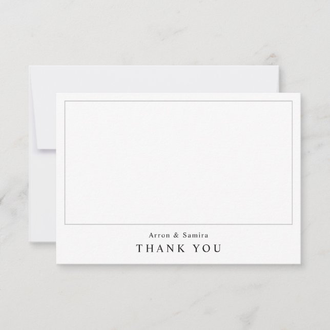 Modern Simple Wedding Photo Thank You Mitteilungskarte (Vorderseite)