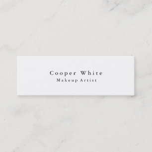 Modern Simple White Skinny Makeup Artist Stylist Mini Visitenkarte