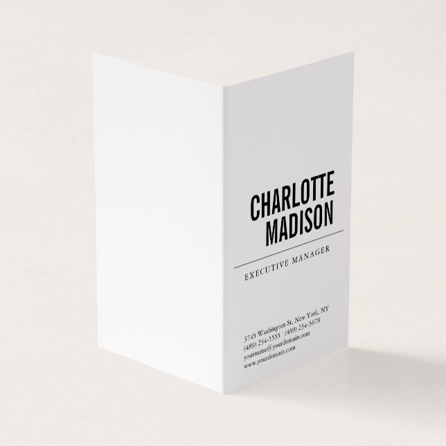 Modern Simple White Trendy Minimalist Plain  Visitenkarten (Vorderseite)