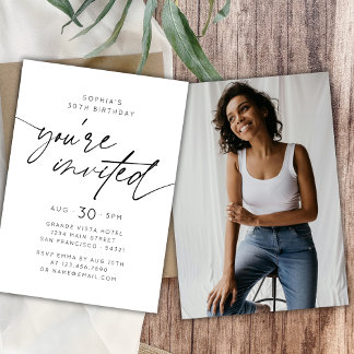 Modern Simple You're Invited Birthday Party Foto Einladung