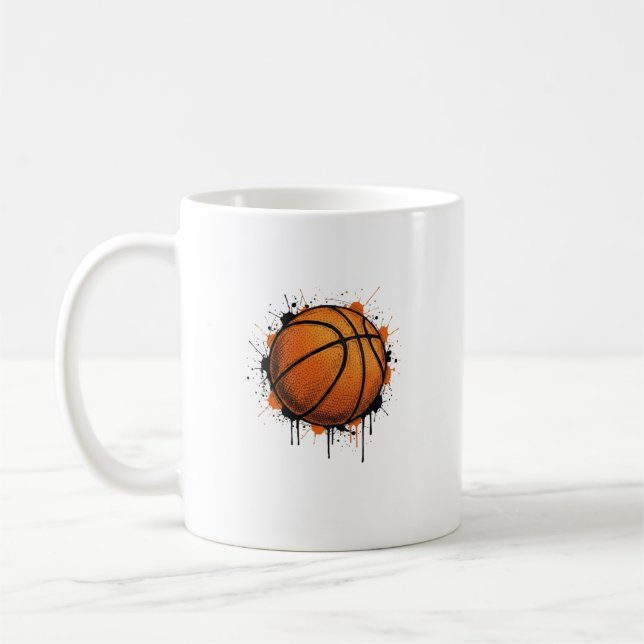 Modern Sketch Basketball Illustration Mug (Gauche)