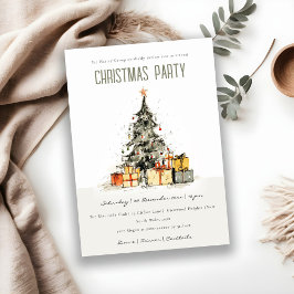 Modern Sketchy Christmas Tree Holiday Party Invite Feiertagskarte
