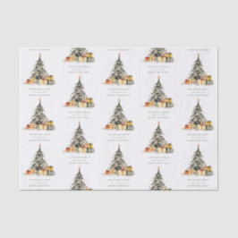 Modern Sketchy Weihnachtsbaum Geschenke Urlaubskar Seidenpapier