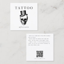 Modern Skull Tattoo Aftercare Instructions QR Code