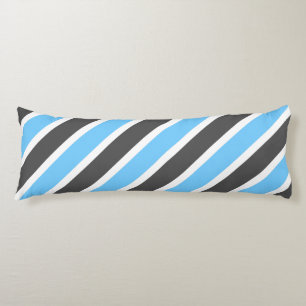 Modern Sky Blue Gray Diagonal Stripes Seitenschläferkissen