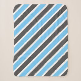 Modern Sky Blue Gray Diagonal Stripes Sherpadecke