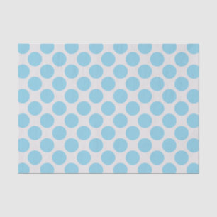 Modern Sky Blue und White Large Polka Dots Seidenpapier