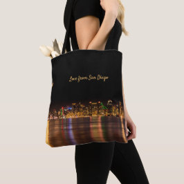 Modern Skyline City Black & Gold Souvenir San Dieg Tasche