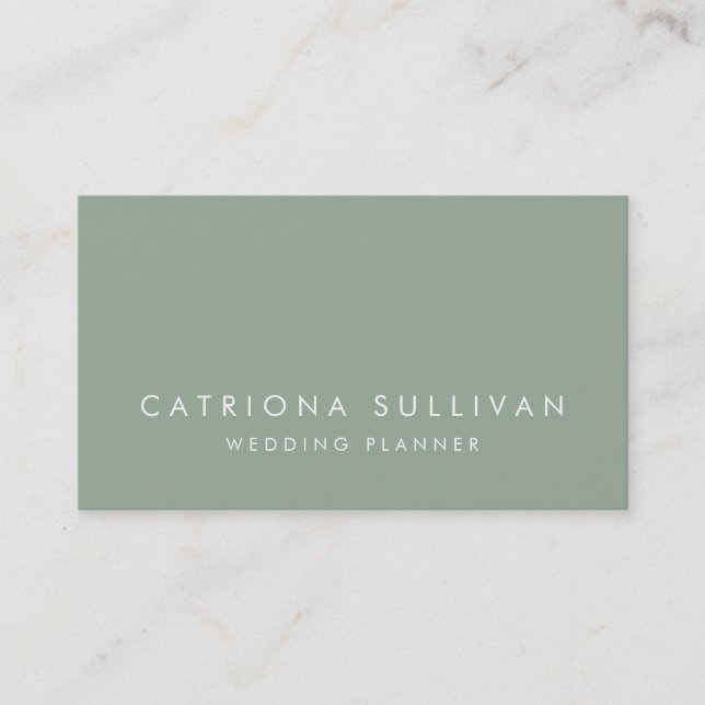 Modern Sleek Elegante Sage Green Visitenkarte (Vorderseite)
