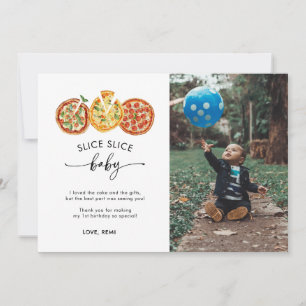 Modern Slice Slice Baby Birthday Dankeskarte