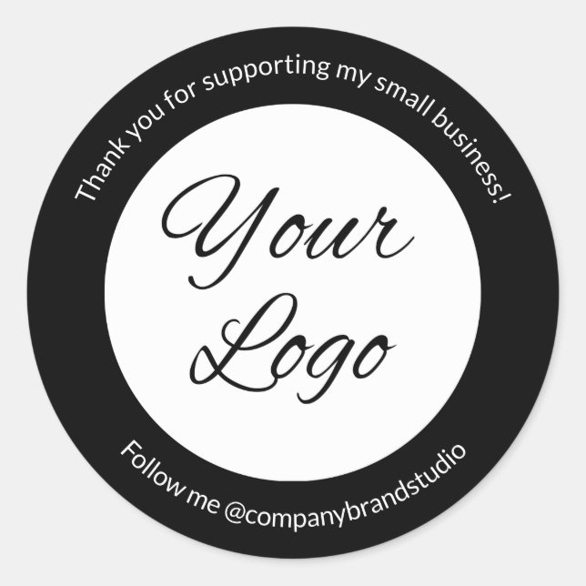 Modern Small Business Logo Vielen Dank Runder Aufkleber (Vorderseite)
