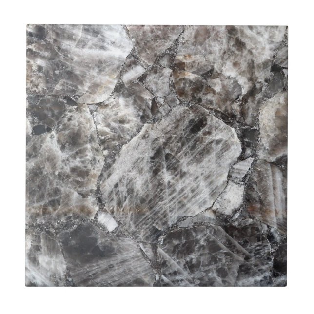 Modern Smokey Quarz Kristall Edelstein Print Fliese (Vorderseite)