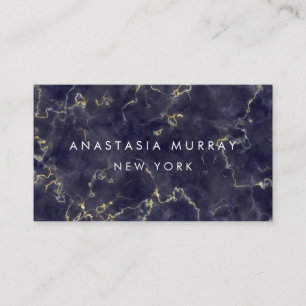 Modern Smoky Schwarz-weiß Marble Minimalistisch L Visitenkarte