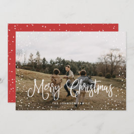 Modern Snow Script 2 Foto Feiertagskarte