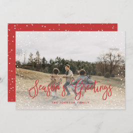 Modern Snow Script 2 Foto Feiertagskarte