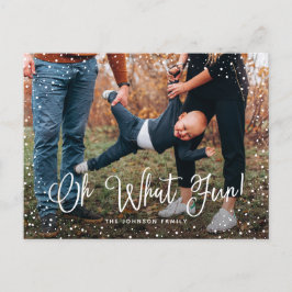 Modern Snow Script 2 Foto Feiertagspostkarte