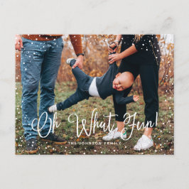 Modern Snow Script 2 Foto Feiertagspostkarte