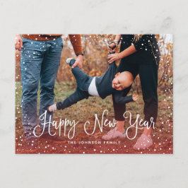 Modern Snow Script 2 Foto Feiertagspostkarte