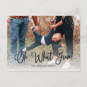 Modern Snow Script 2 Foto Feiertagspostkarte