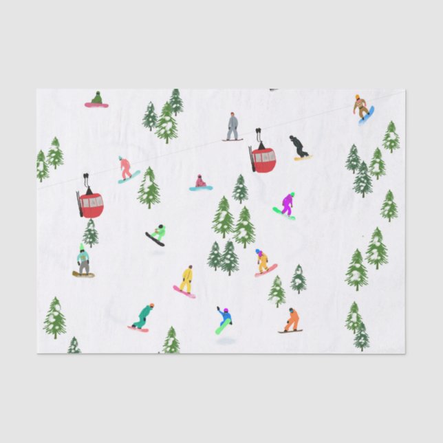 Modern Snowboarder Snowboarden Seidenpapier (Vorderseite)