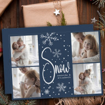 Modern Snowflake 4 Familienfotos Weihnachten 2023