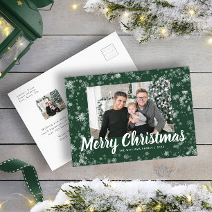 Modern Snowflake Foto Weihnachten Postkarte