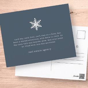 Modern Snowflake - Real Anwesen Business Feiertagspostkarte