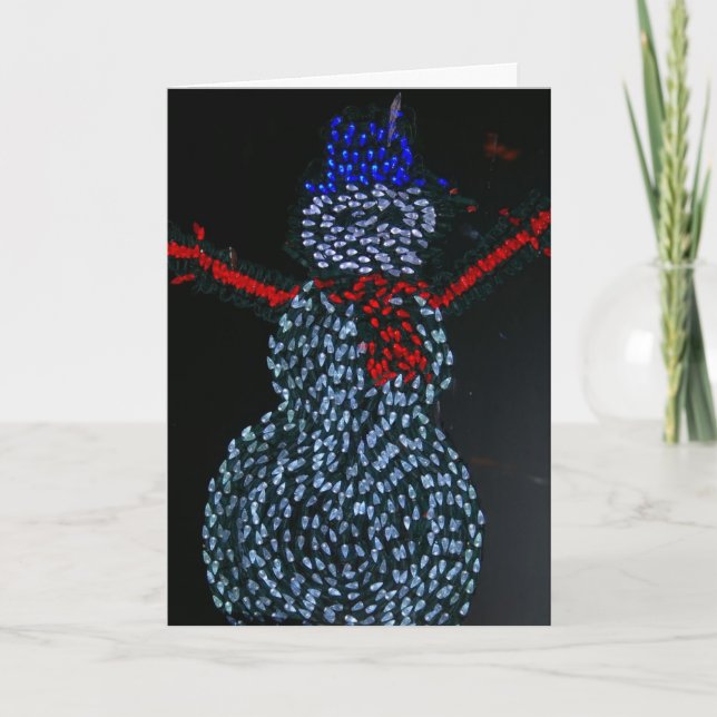 Modern Snowman Feiertagskarte (Vorderseite)