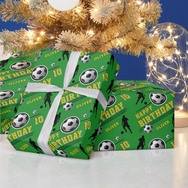Modern Soccer Football Ball Player Geburtstag Geschenkpapier (Feiertage)