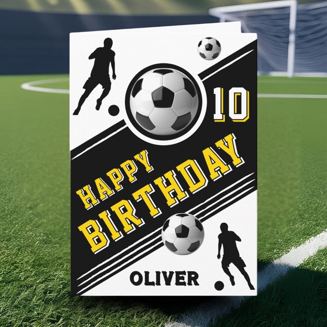 Modern Soccer Football Ball Player Geburtstag Karte (Von Creator hochgeladen)
