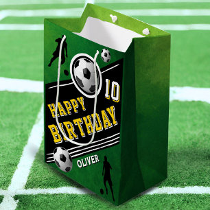 Modern Soccer Football Ball Player Geburtstag Mittlere Geschenktüte