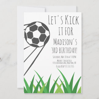 Modern Soccer Party Geburtstag Sportball Einladung