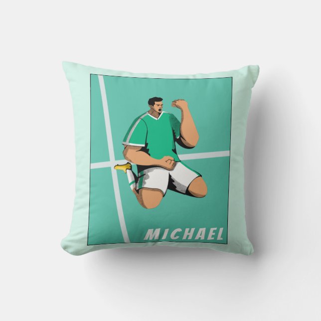 Modern Soccer Player Sport Thema Illustration Spaß Kissen (Vorderseite)