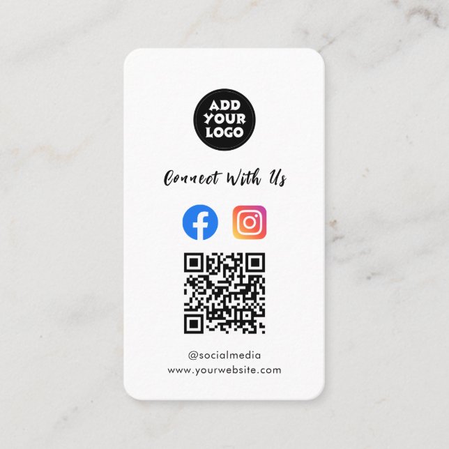 Modern Social Media QR Code | Instagram Facebook  Visitenkarte (Vorderseite)