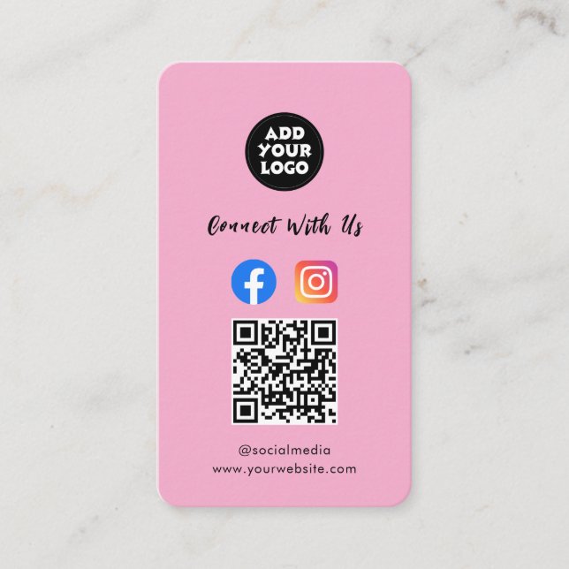 Modern Social Media QR Code | Instagram Facebook  Visitenkarte (Vorderseite)