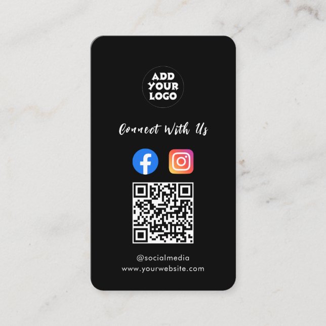 Modern Social Media QR Code | Instagram Facebook  Visitenkarte (Vorderseite)