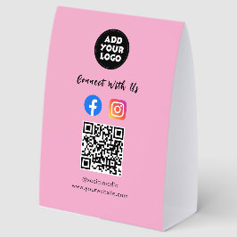 Modern Social Media QR Code | Paper Tabletop Sign Tischaufsteller