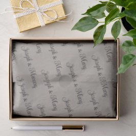 Modern Soft Greige & Elegant Black Script Wedding Seidenpapier