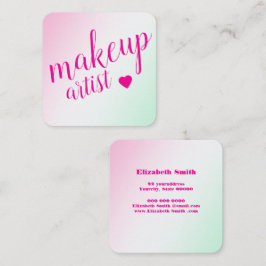 modern soft pink, makeup artist quadratische visitenkarte