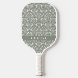 Modern Soft Sage Green Boho Personalisiert Pickleball Schläger