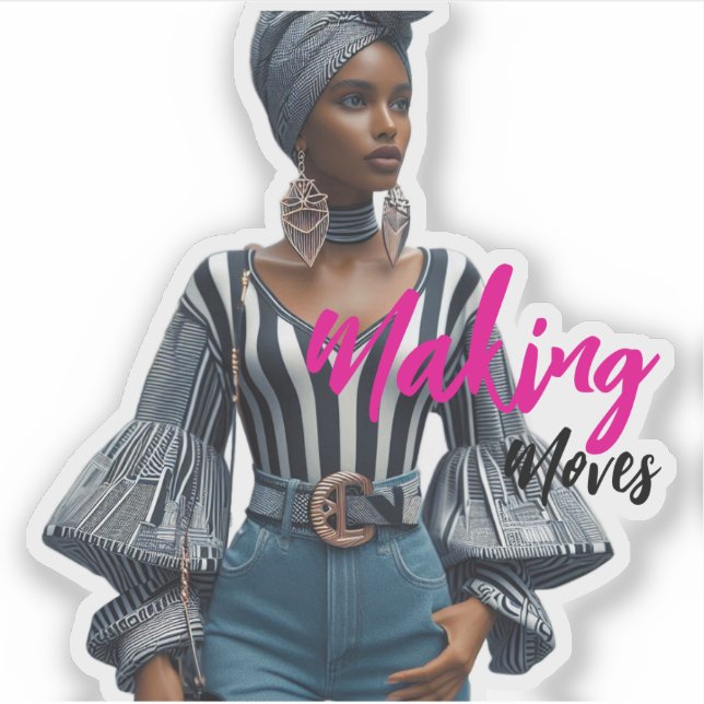 Modern Sophisticated Custom-Cut Vinyl Sticker (Vorderseite)