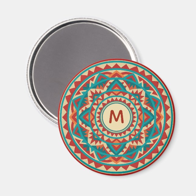 Modern Southwest Mandala Magnet (Vorderseite/Rückseite)